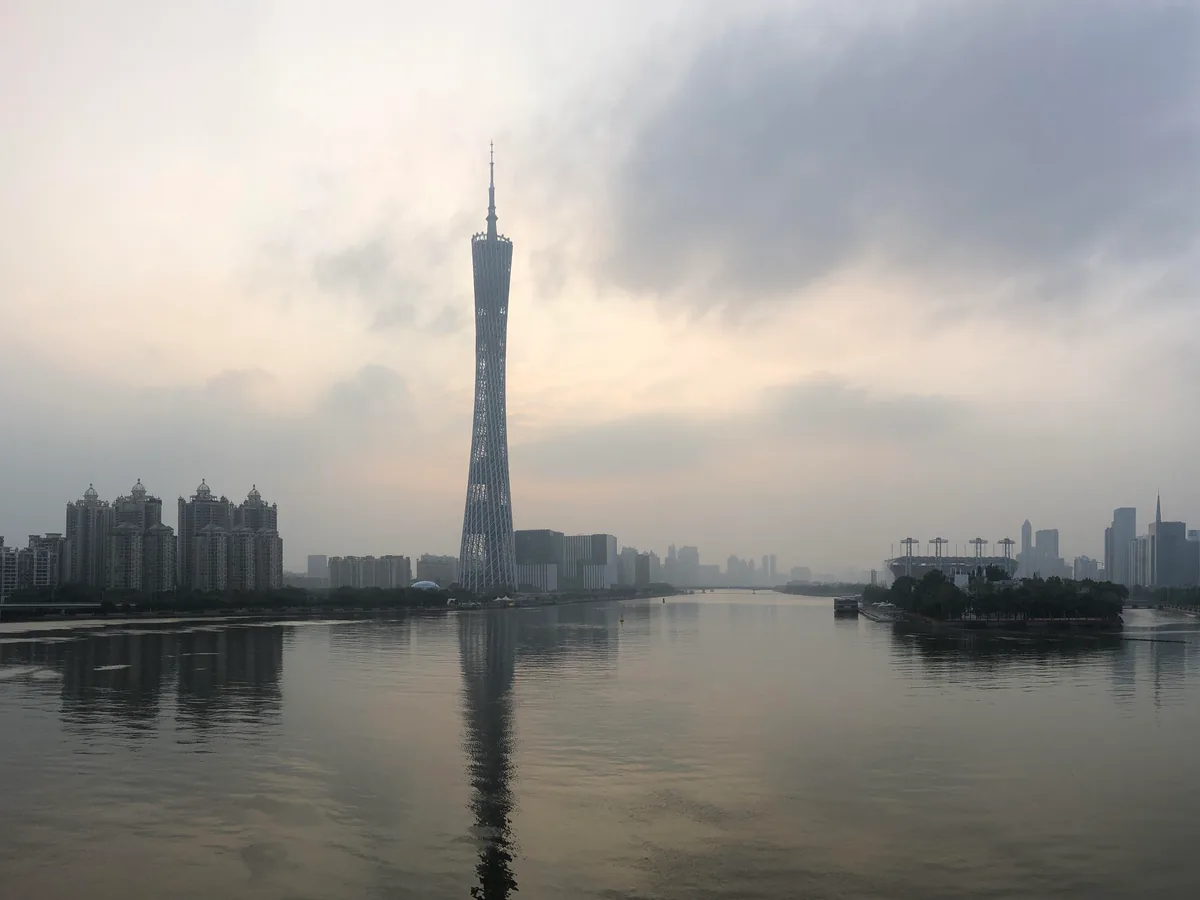 Canton Tower beside the Pearl River in Guangzhou