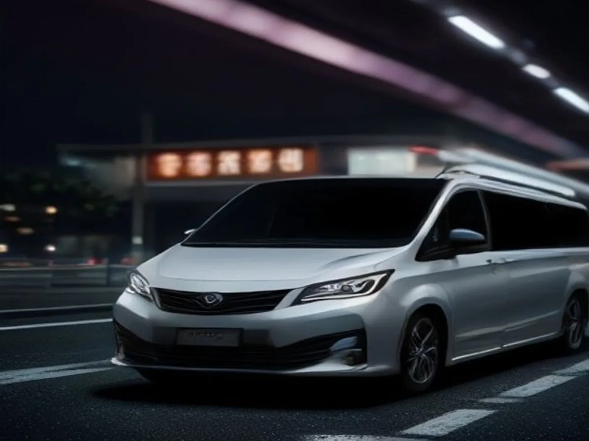 夜間皇崗／落馬洲口岸車輛通道旁的白色 Toyota Alphard 跨境專車