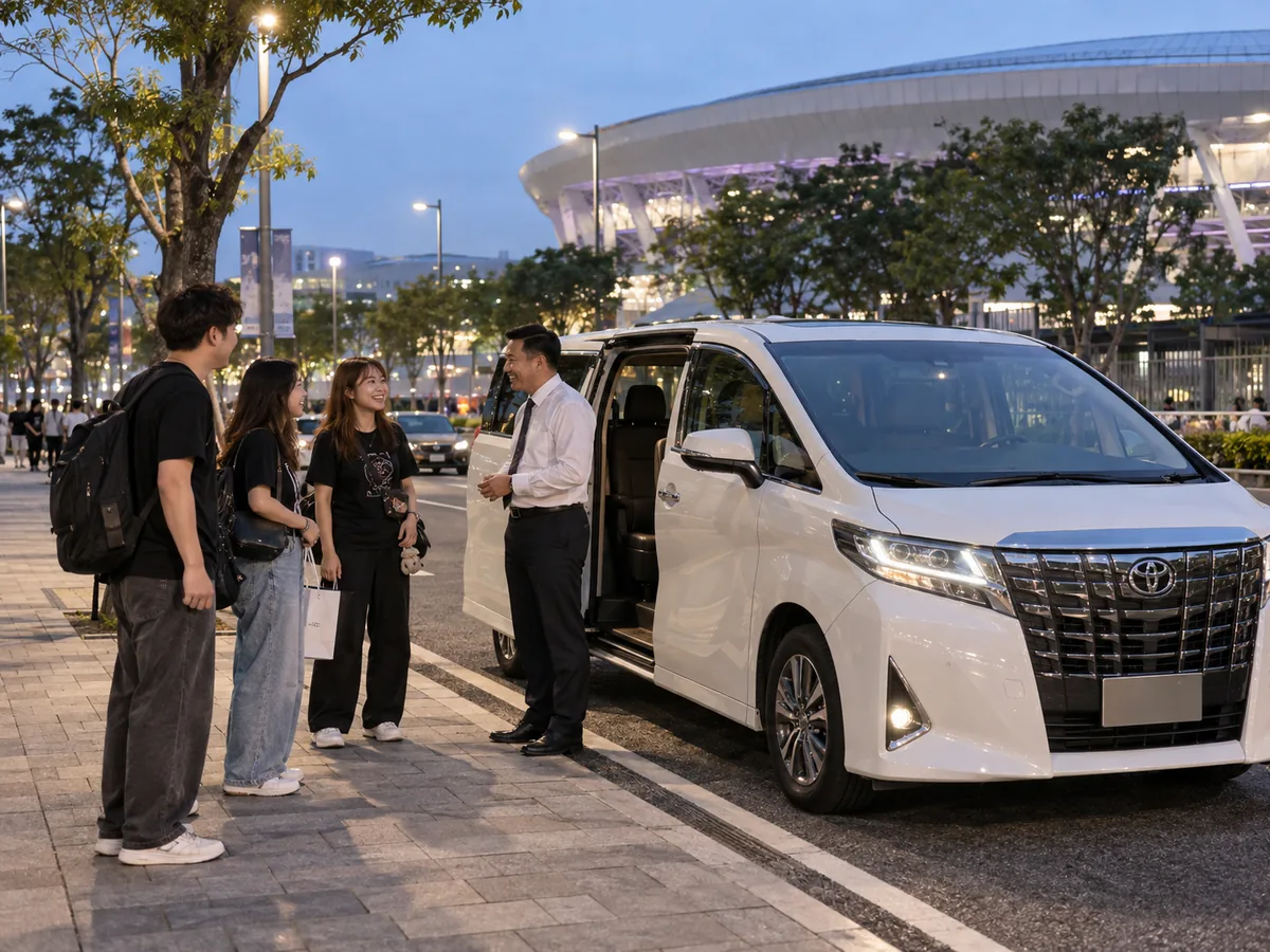 Meeting a pre-booked car after an evening event