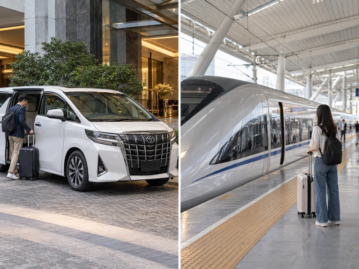 Private car and rail journey options