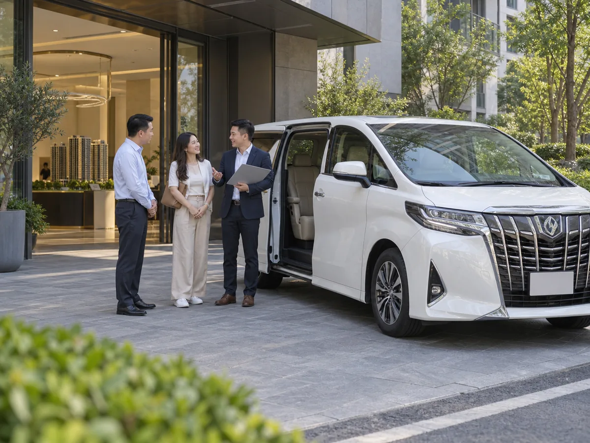 Coordinating a residential viewing itinerary and car pickup